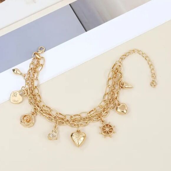 Gold Charm Bracelet - Picture 5 of 6